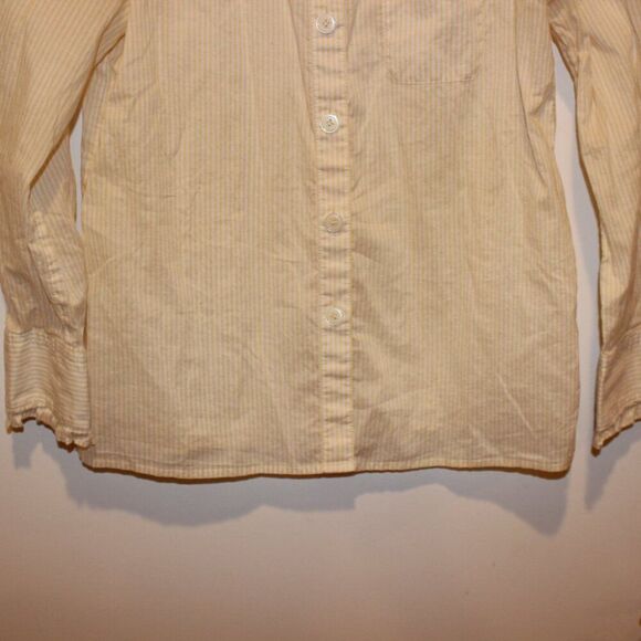 Marc Jacobs white & Yellow Stripes Button Down Shirts Women's Size 4 - Picture 6 of 13